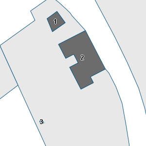 Estratto della cartografia: sono visibili al centro gli Edifici associati alla Scheda normativa n°711