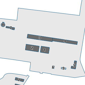Estratto della cartografia: sono visibili al centro gli Edifici associati alla Scheda normativa n°712
