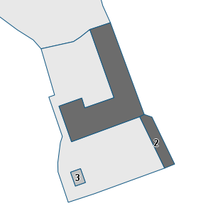 Estratto della cartografia: sono visibili al centro gli Edifici associati alla Scheda normativa n°721