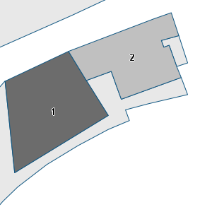 Estratto della cartografia: sono visibili al centro gli Edifici associati alla Scheda normativa n°734