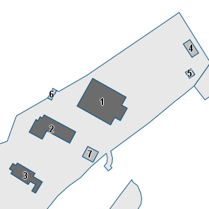 Estratto della cartografia: sono visibili al centro gli Edifici associati alla Scheda normativa n°741