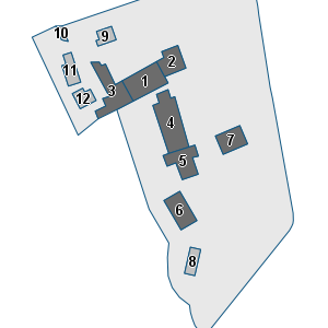 Estratto della cartografia: sono visibili al centro gli Edifici associati alla Scheda normativa n°749