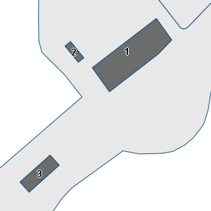 Estratto della cartografia: sono visibili al centro gli Edifici associati alla Scheda normativa n°74
