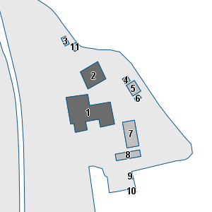 Estratto della cartografia: sono visibili al centro gli Edifici associati alla Scheda normativa n°758