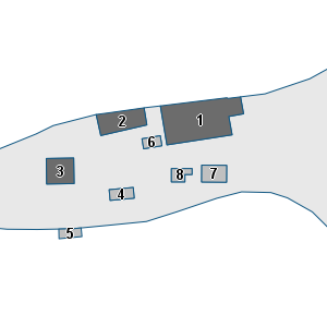 Estratto della cartografia: sono visibili al centro gli Edifici associati alla Scheda normativa n°773