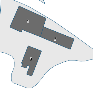 Estratto della cartografia: sono visibili al centro gli Edifici associati alla Scheda normativa n°782