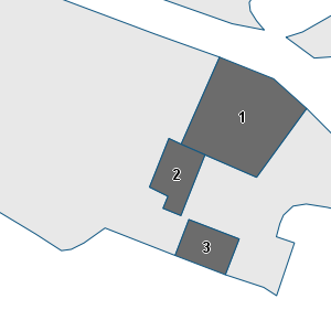 Estratto della cartografia: sono visibili al centro gli Edifici associati alla Scheda normativa n°789