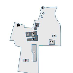 Estratto della cartografia: sono visibili al centro gli Edifici associati alla Scheda normativa n°798
