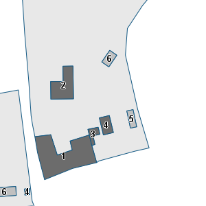 Estratto della cartografia: sono visibili al centro gli Edifici associati alla Scheda normativa n°837