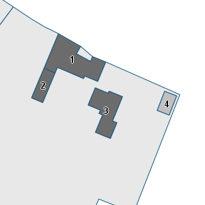Estratto della cartografia: sono visibili al centro gli Edifici associati alla Scheda normativa n°846