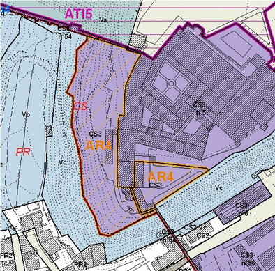 Estratto della cartografia che inquadra l'area interessata