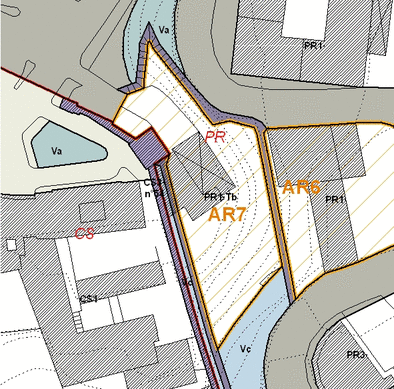 Estratto della cartografia che inquadra l'area interessata