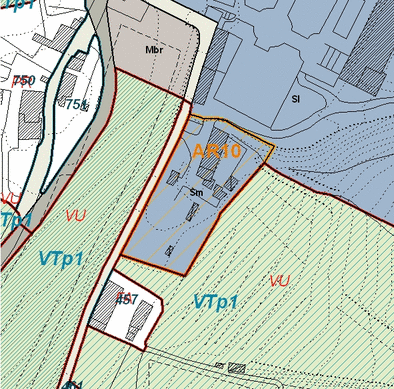 Estratto della cartografia che inquadra l'area interessata