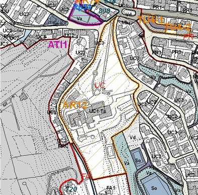 Estratto della cartografia che inquadra l'area interessata