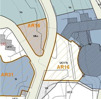 Estratto della cartografia che inquadra l'area interessata