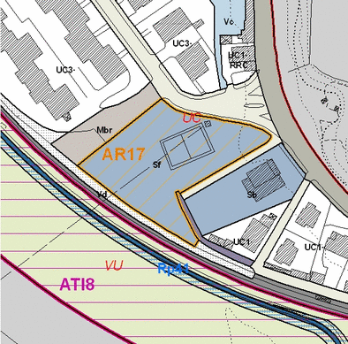 Estratto della cartografia che inquadra l'area interessata