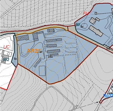 Estratto della cartografia che inquadra l'area interessata
