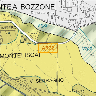 Estratto della cartografia che inquadra l'area interessata