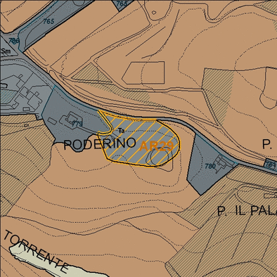 Estratto della cartografia che inquadra l'area interessata