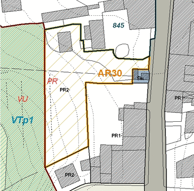 Estratto della cartografia che inquadra l'area interessata