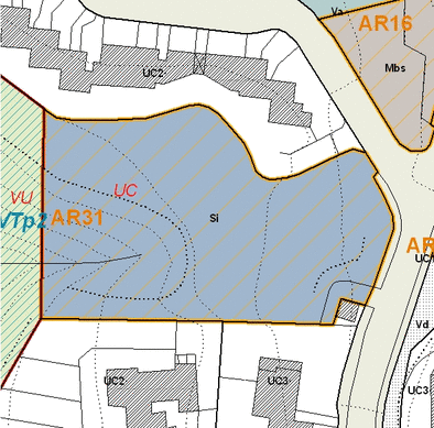 Estratto della cartografia che inquadra l'area interessata