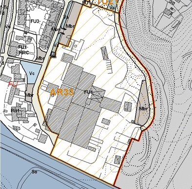 Estratto della cartografia che inquadra l'area interessata
