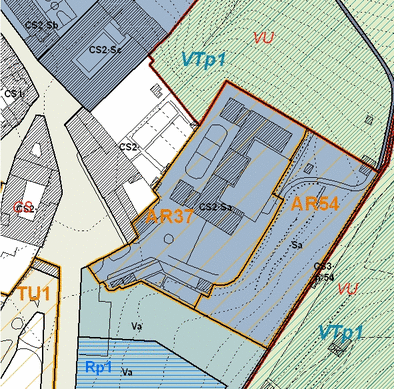 Estratto della cartografia che inquadra l'area interessata