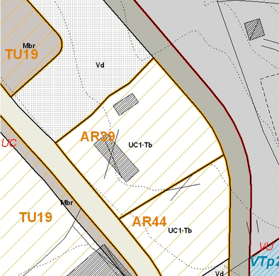 Estratto della cartografia che inquadra l'area interessata