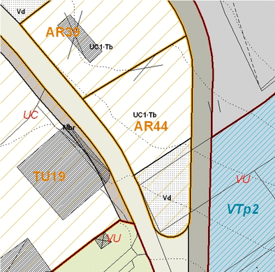 Estratto della cartografia che inquadra l'area interessata