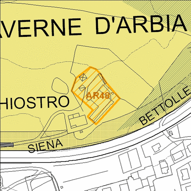 Estratto della cartografia che inquadra l'area interessata