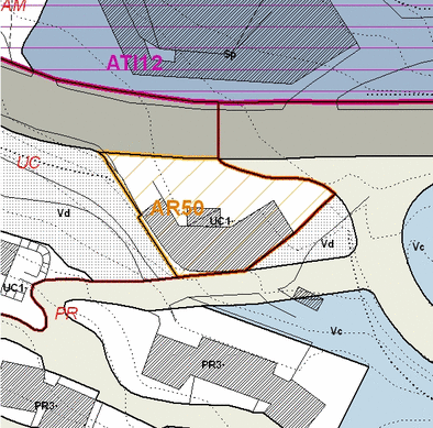 Estratto della cartografia che inquadra l'area interessata