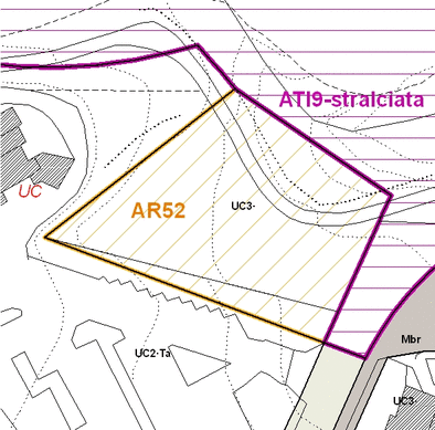 Estratto della cartografia che inquadra l'area interessata