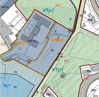 Estratto della cartografia che inquadra l'area interessata