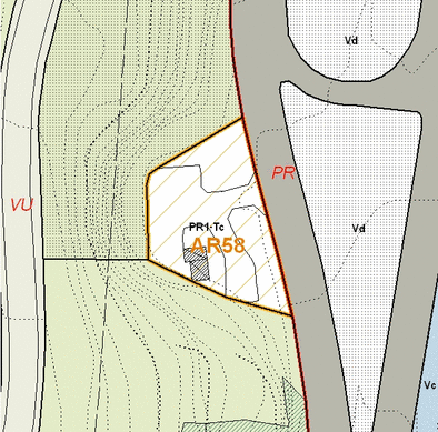 Estratto della cartografia che inquadra l'area interessata