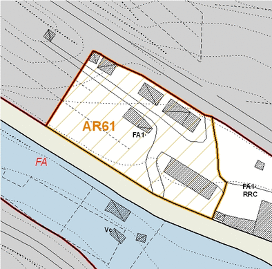 Estratto della cartografia che inquadra l'area interessata