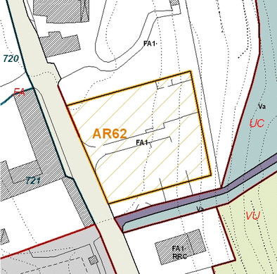 Estratto della cartografia che inquadra l'area interessata