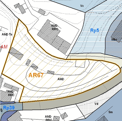 Estratto della cartografia che inquadra l'area interessata