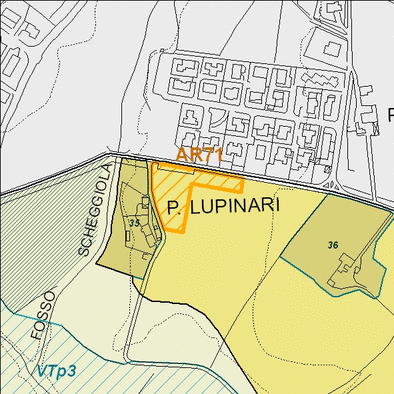 Estratto della cartografia che inquadra l'area interessata