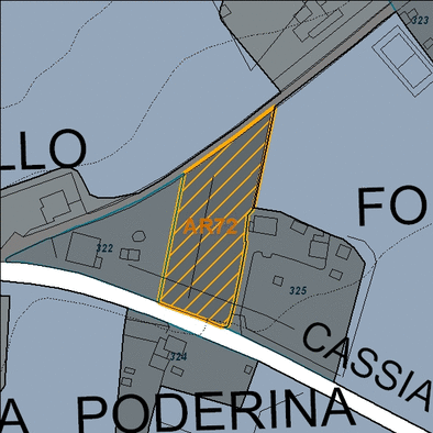 Estratto della cartografia che inquadra l'area interessata