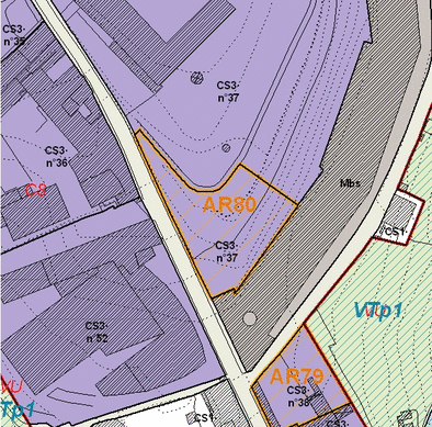 Estratto della cartografia che inquadra l'area interessata