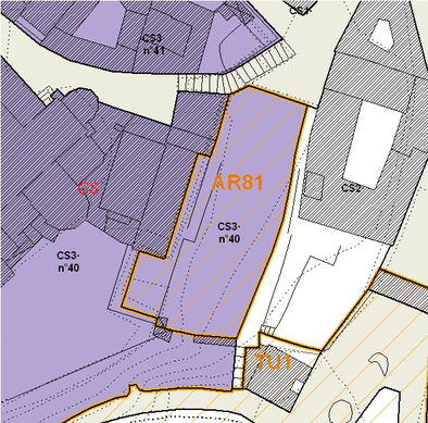 Estratto della cartografia che inquadra l'area interessata