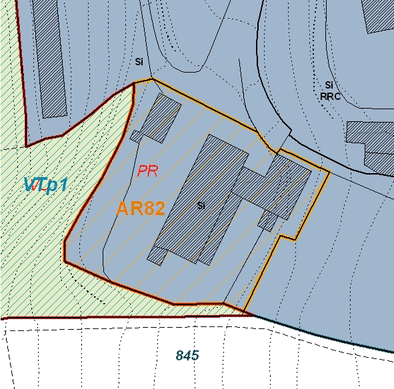 Estratto della cartografia che inquadra l'area interessata
