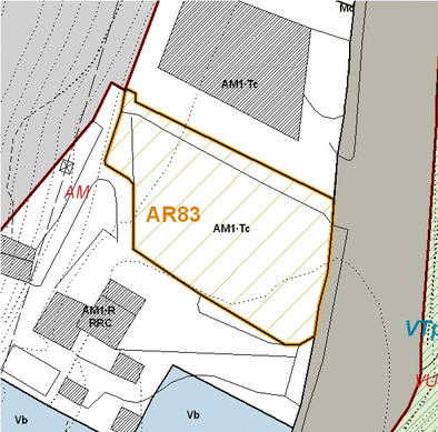 Estratto della cartografia che inquadra l'area interessata