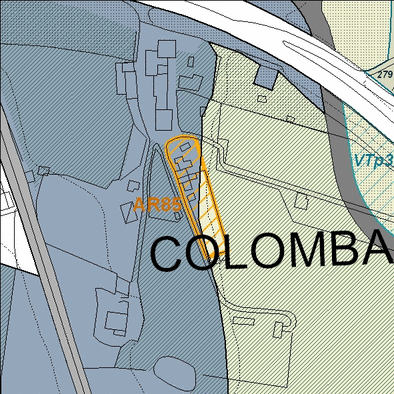Estratto della cartografia che inquadra l'area interessata