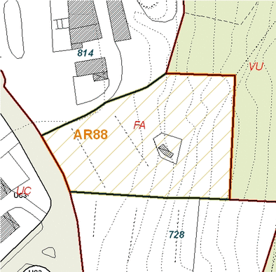 Estratto della cartografia che inquadra l'area interessata