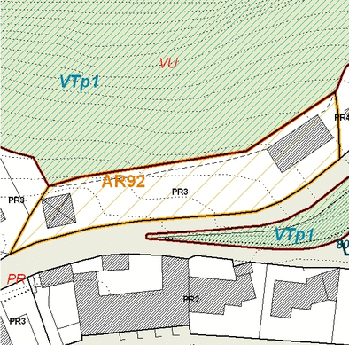 Estratto della cartografia che inquadra l'area interessata