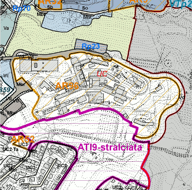Estratto della cartografia che inquadra l'area interessata