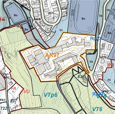 Estratto della cartografia che inquadra l'area interessata