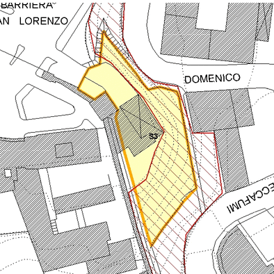 Inquadramento cartografico dell'area interessata: visibili i parametri di fattibilit&agrave;