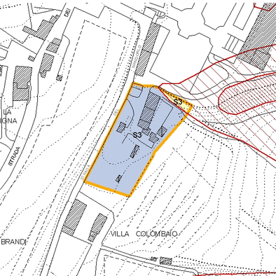 Inquadramento cartografico dell'area interessata: visibili i parametri di fattibilit&agrave;